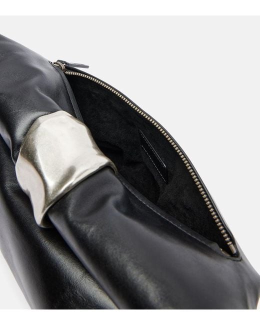 Staud Black Cuff Leather Clutch
