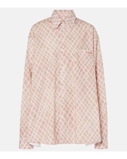 Marni Pink Checked Cotton Poplin Shirt