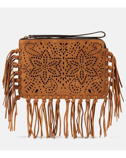 Isabel Marant Brown Clutch Aus Veloursleder