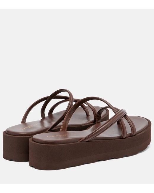 Gianvito Rossi Brown Nadina Leather Platform Sandals