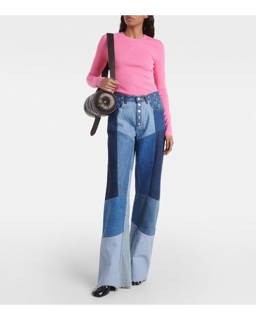 MARINE SERRE Pink Core Open-Back Jersey Top