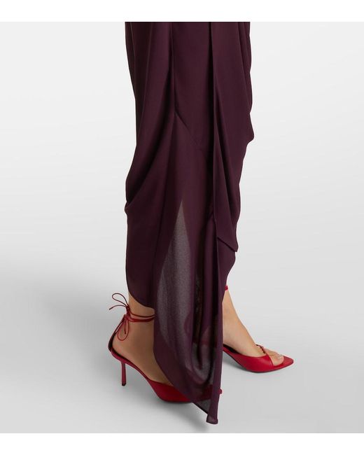 Victoria Beckham Purple Georgette Midi Dress