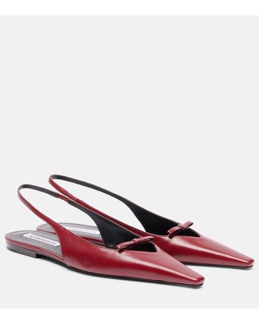 Victoria Beckham Pink Leather Slingback Flats