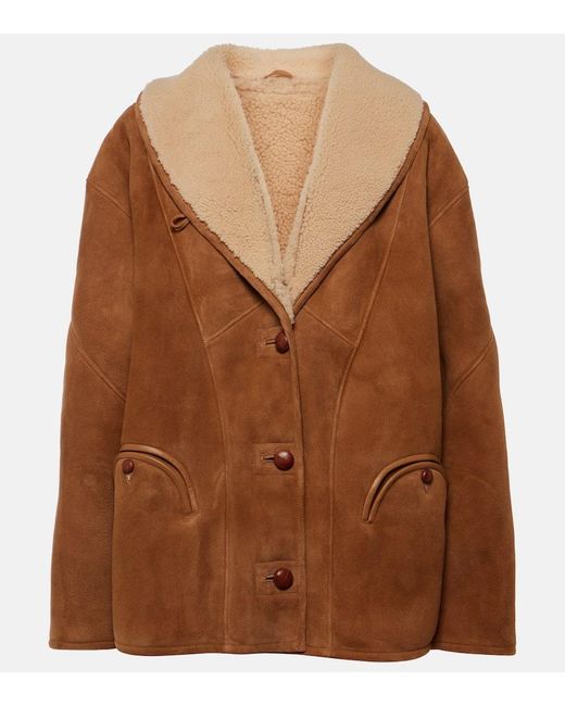 Blazé Milano Brown Jacke Tatoosh Aus Veloursleder Mit Shearling