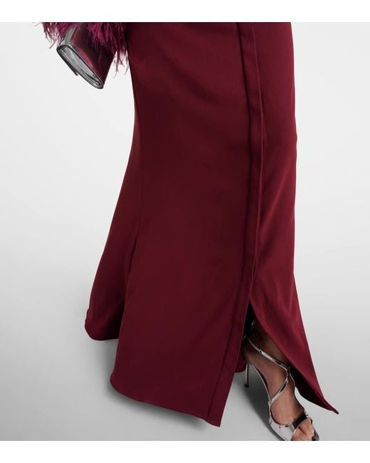 Robe Chemise En Crepe De Satin A Plumes Roland Mouret en coloris Red