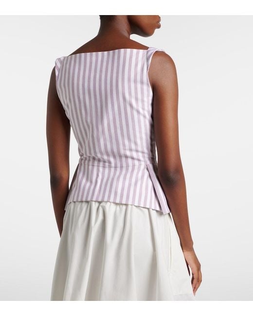 Vivienne Westwood Purple Monday Striped Cotton Top