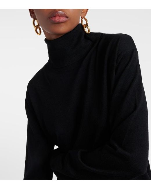 Jersey de cuello alto de lana Jil Sander de color Black