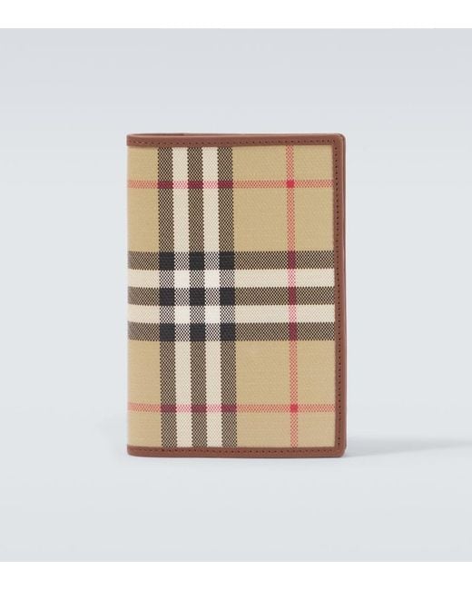 Burberry Natural Check Canvas Passport Holder for men