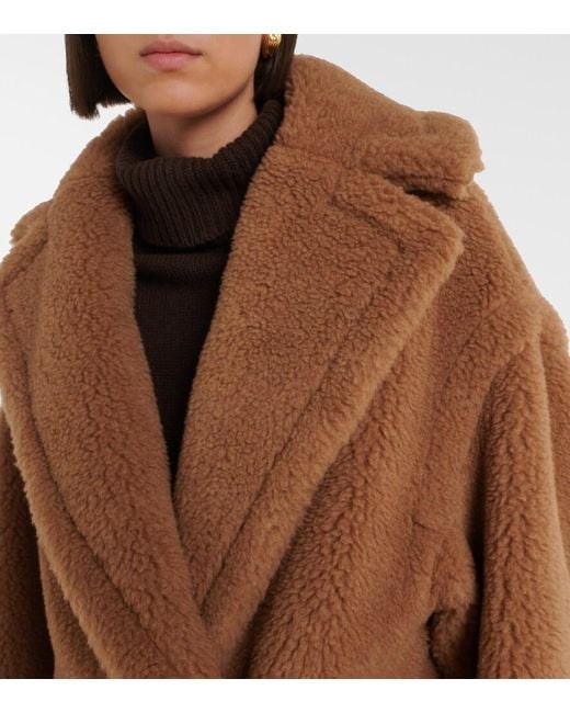 Max Mara Brown Wool And Silk Teddy Coat