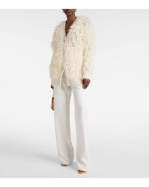 Stella McCartney Natural Oversized Alpaca And Wool-blend Cardigan