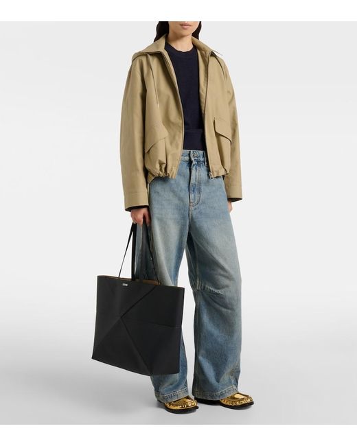 Loewe Black Puzzle Fold Large Leather Tote Bag