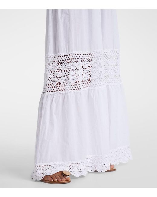 Anna Kosturova White Victoria Crochet Cotton Poplin Dress