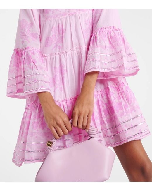Vestido corto de algodon estampado Juliet Dunn de color Pink