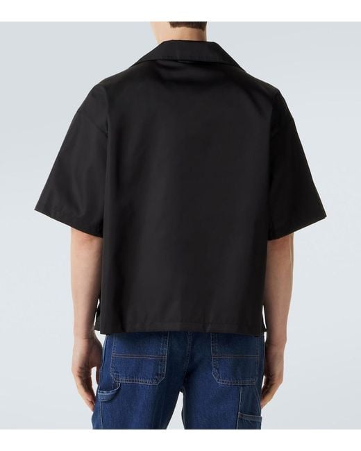 Prada Black Re-Nylon Bowling Shirt for men