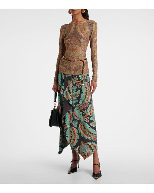 Etro Brown Printed Top