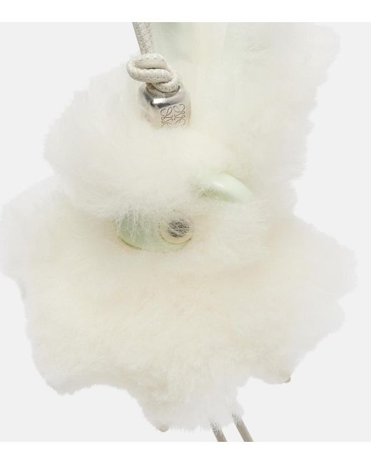 Loewe White Bunny Shearling Bag Charm