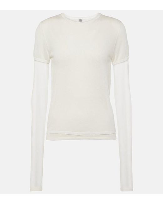 Totême White Layered Jersey Top