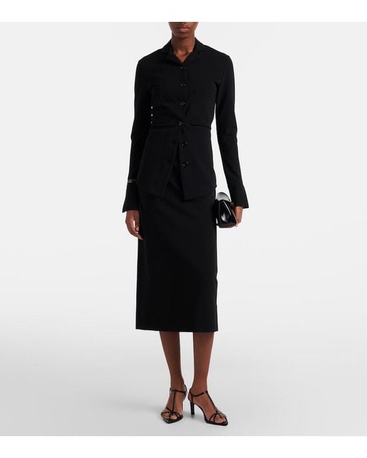 Jil Sander Black Jersey Top