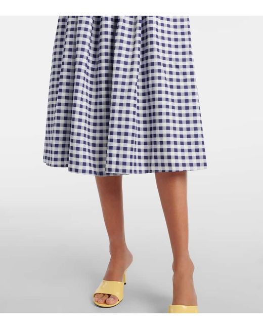 Self-Portrait Blue Gingham Midi Dress