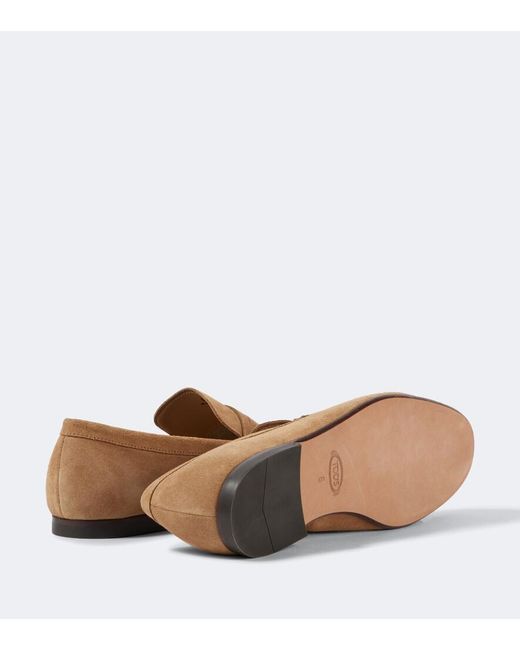 Tod's White Suede Penny Loafers for men