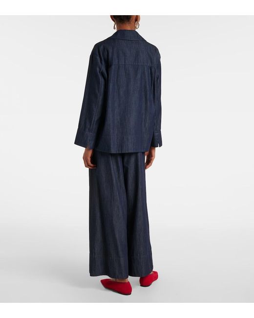 Max Mara Blue Caterina Cotton Top