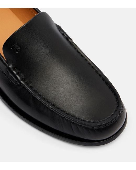 Tod's Black Studded Leather Loafers