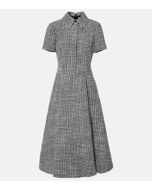 Emilia Wickstead Gray Jody Boucle Tweed Cockail Dress
