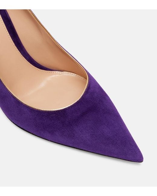 Gianvito Rossi Purple Pointy 95 Suede Pumps