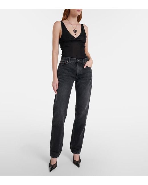 Saint Laurent Blue Faded Straight Jeans