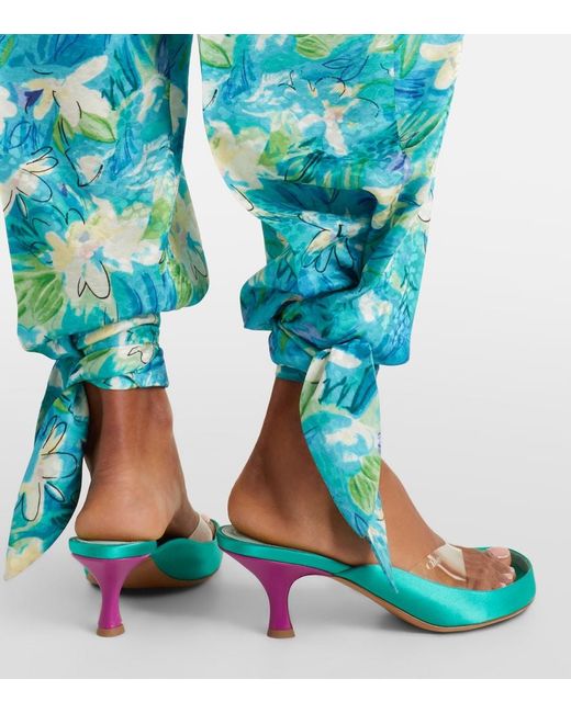 Chloé Green Junie Satin And Tpu Thong Sandals