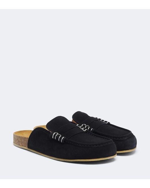 J.W. Anderson Black Stitch Suede Mules