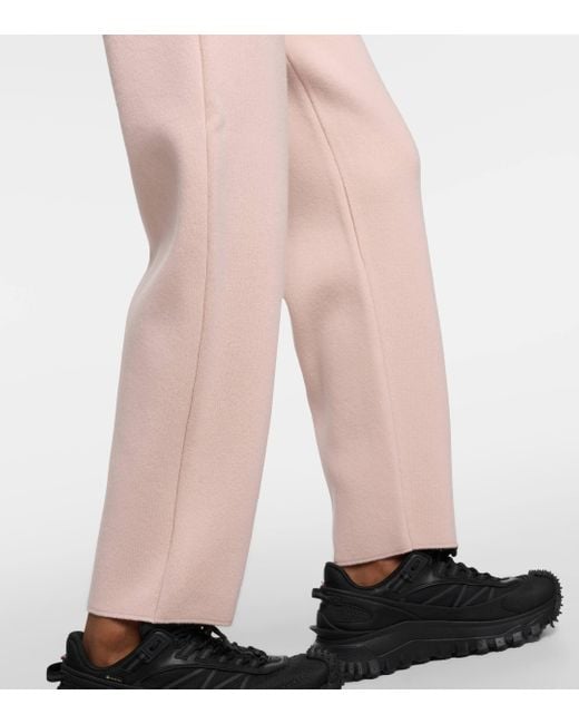 Moncler Pink Wool And Cashmere Sweatpants
