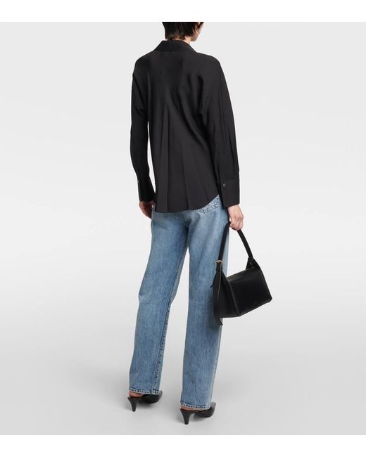 Vince Black Bluse Aus Seiden-Georgette