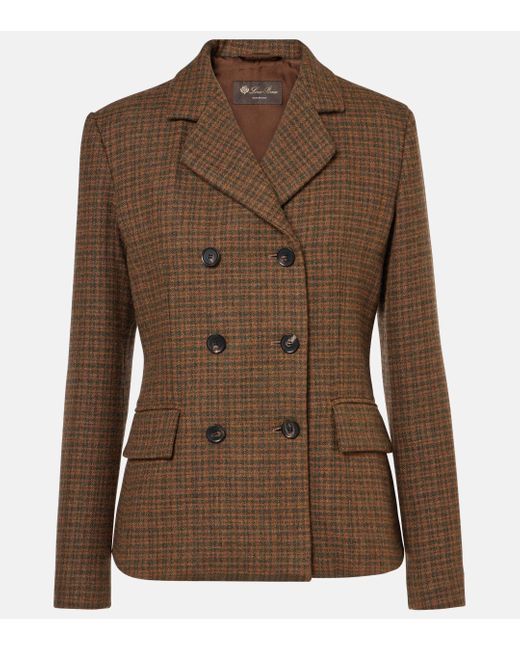 Loro Piana Brown Lucile Wool, Cashmere And Mohair Blazer