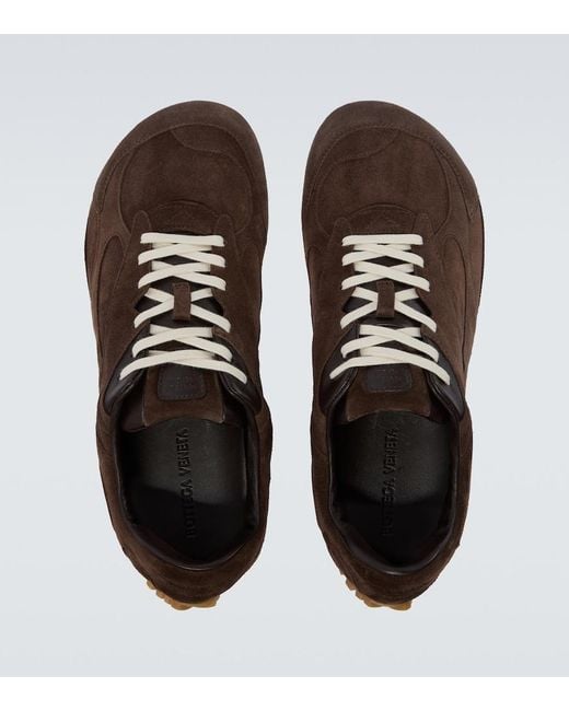 Bottega Veneta Brown Orbit Flash Suede Sneakers for men
