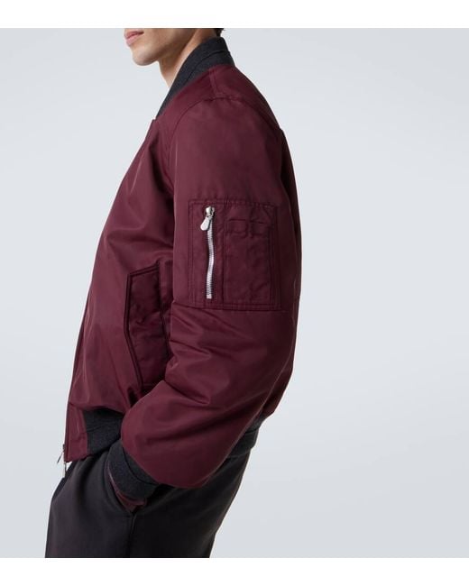 Brunello Cucinelli Red Padded Bomber Jacket for men