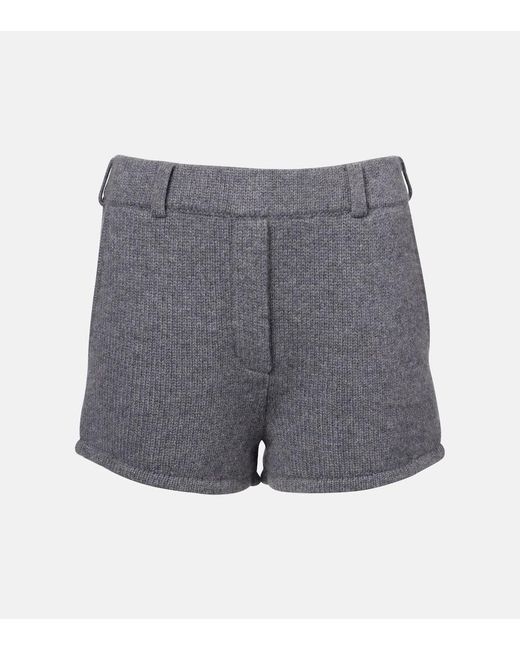 Lisa Yang Gray Tyra High-Rise Cashmere Shorts