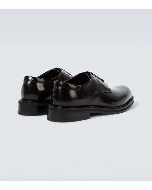 Zapatos derby de piel Canali de hombre de color Black