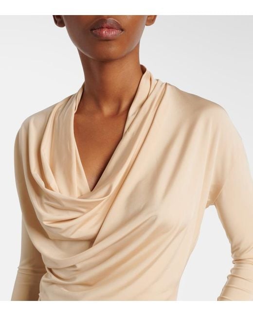 TOVE Natural Fina Draped Jersey Top