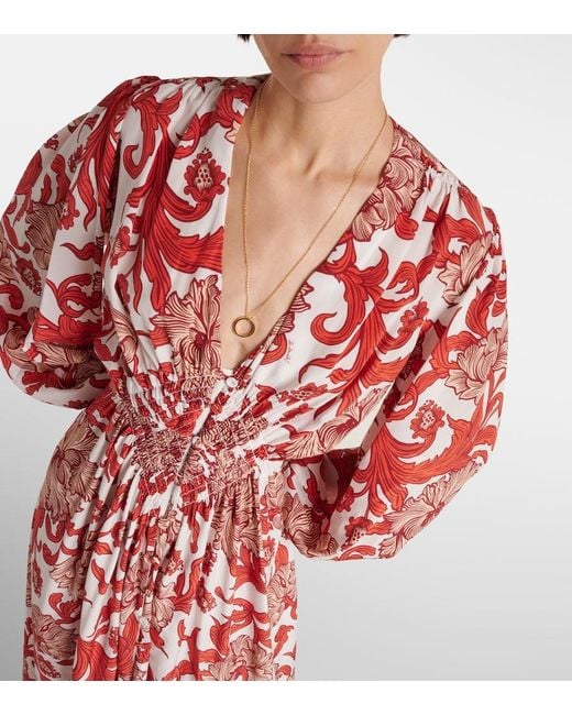 LaDoubleJ Red Camerino Silk Crepe De Chine Maxi Dress
