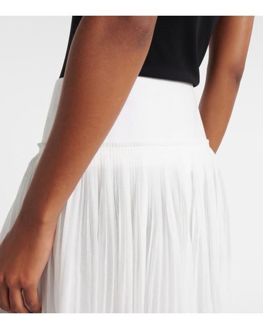 Rohe White Pleated Cotton Muslin Maxi Skirt