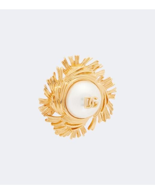 Dolce & Gabbana Metallic Dg Embellished Clip-On Earrings