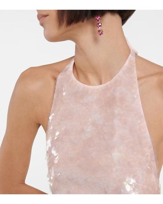 David Koma Pink Gradient Sequin Minidress