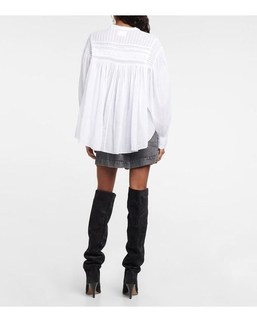 Isabel Marant White Plalia Organic Cotton Voile Blouse