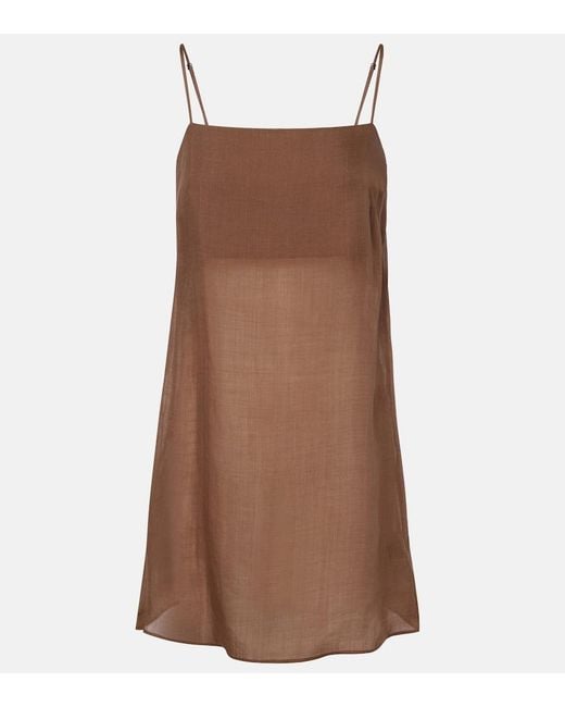 Leset Brown Niko Ramie Minidress