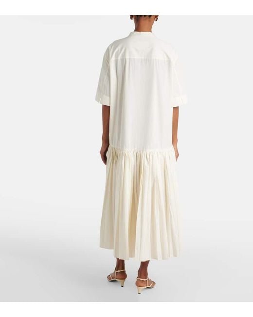 Robe Longue En Coton Jil Sander en coloris White