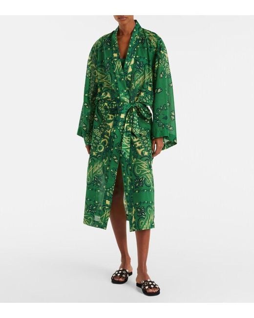 The Attico Green Bandana Cotton Muslin Kaftan
