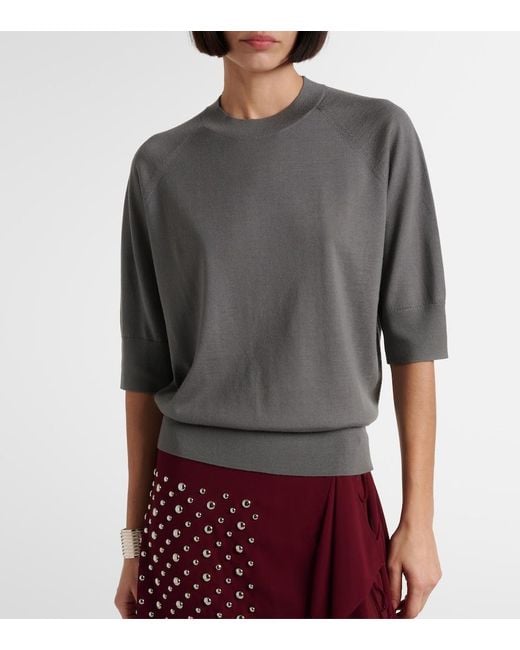 Dries Van Noten Gray Wool Top