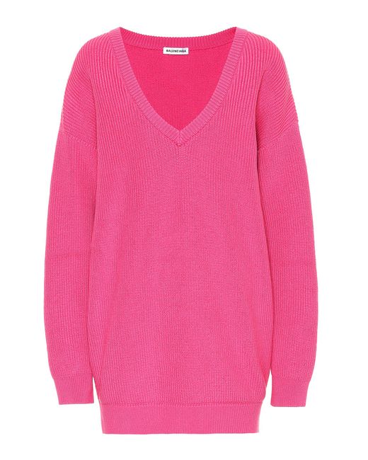 Balenciaga Pink Oversized Cotton-blend Sweater