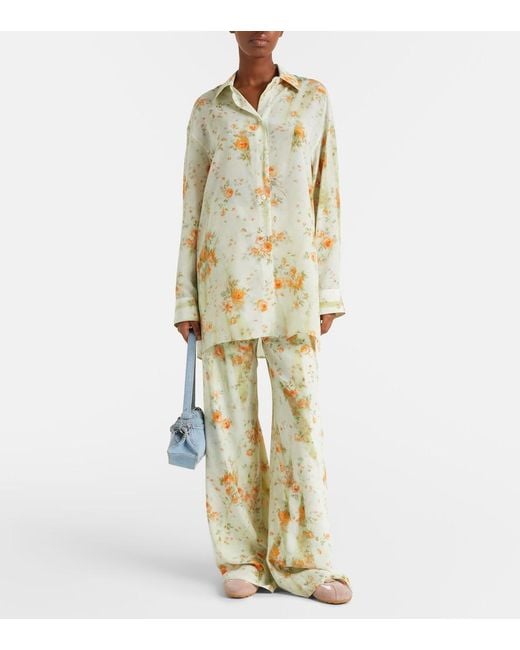 McQueen Metallic Oversized Floral Shirt